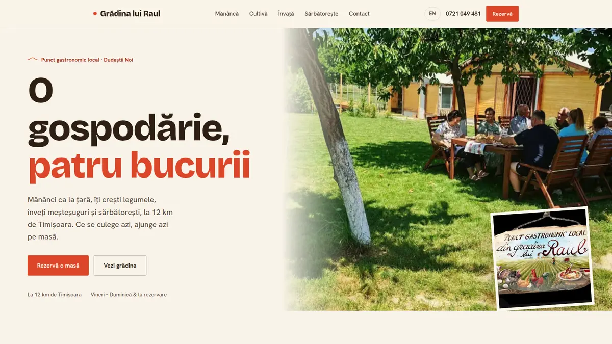 Grădina lui Raul website homepage
